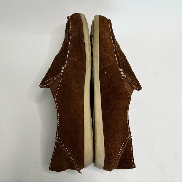 OluKai Nohea Perforated Brown Suede Leather Slip On Loafers Women's 8.5 - Picture 3 of 11